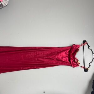 Elegant Backless Red Dress